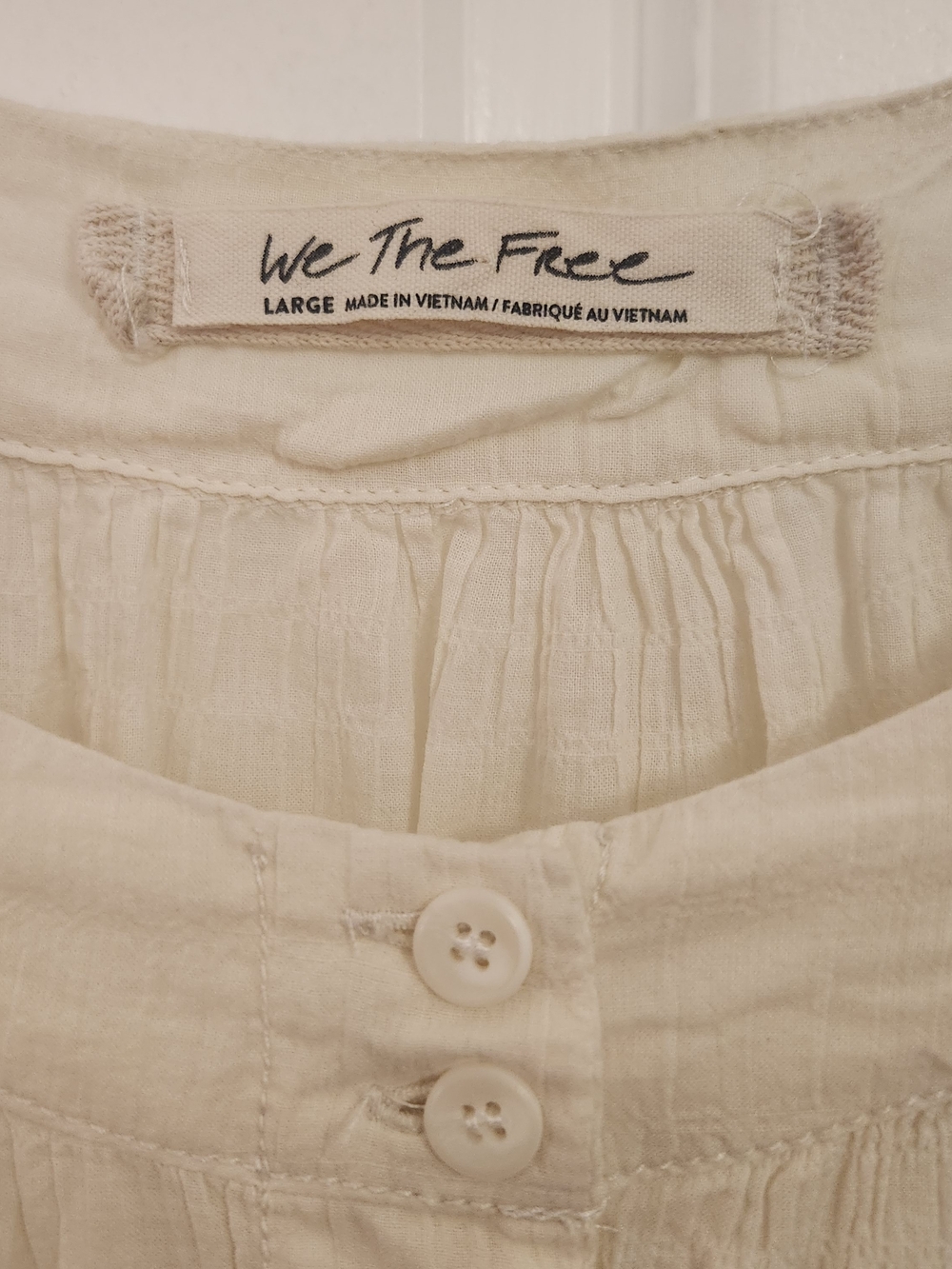 We The Free Ivory Button-Front Peasant Top - Picture 2 of 5